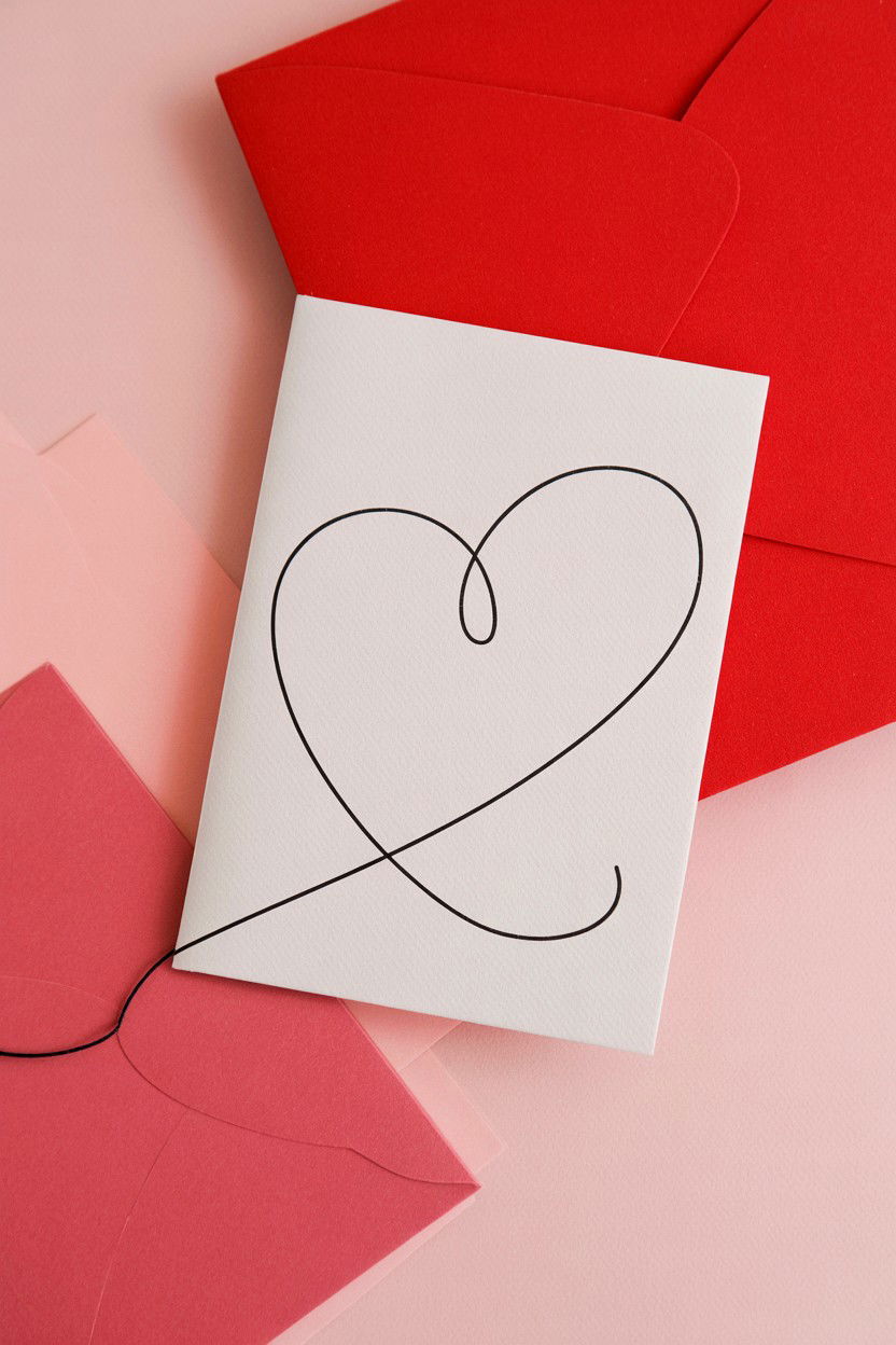 Minimalist Line Art Stationery - 25 Valentine's Day Stationery Ideas