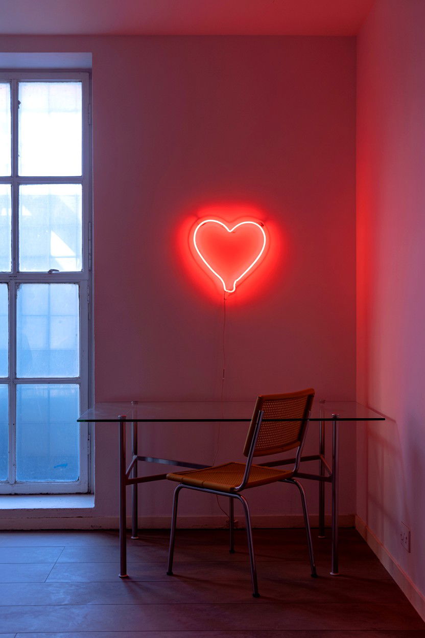 Minimalist Neon Sign - 25 Valentine's Day Neon Sign Ideas