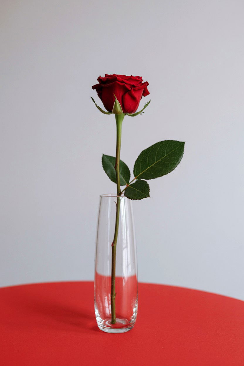 Minimalist Single Stem - 25 Valentine's Day Flower Centerpiece Ideas