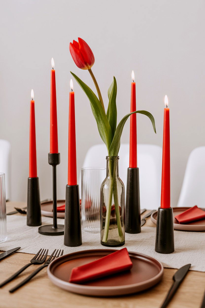Minimalist Valentine Table - 25 Valentine's Day Brunch Table Ideas
