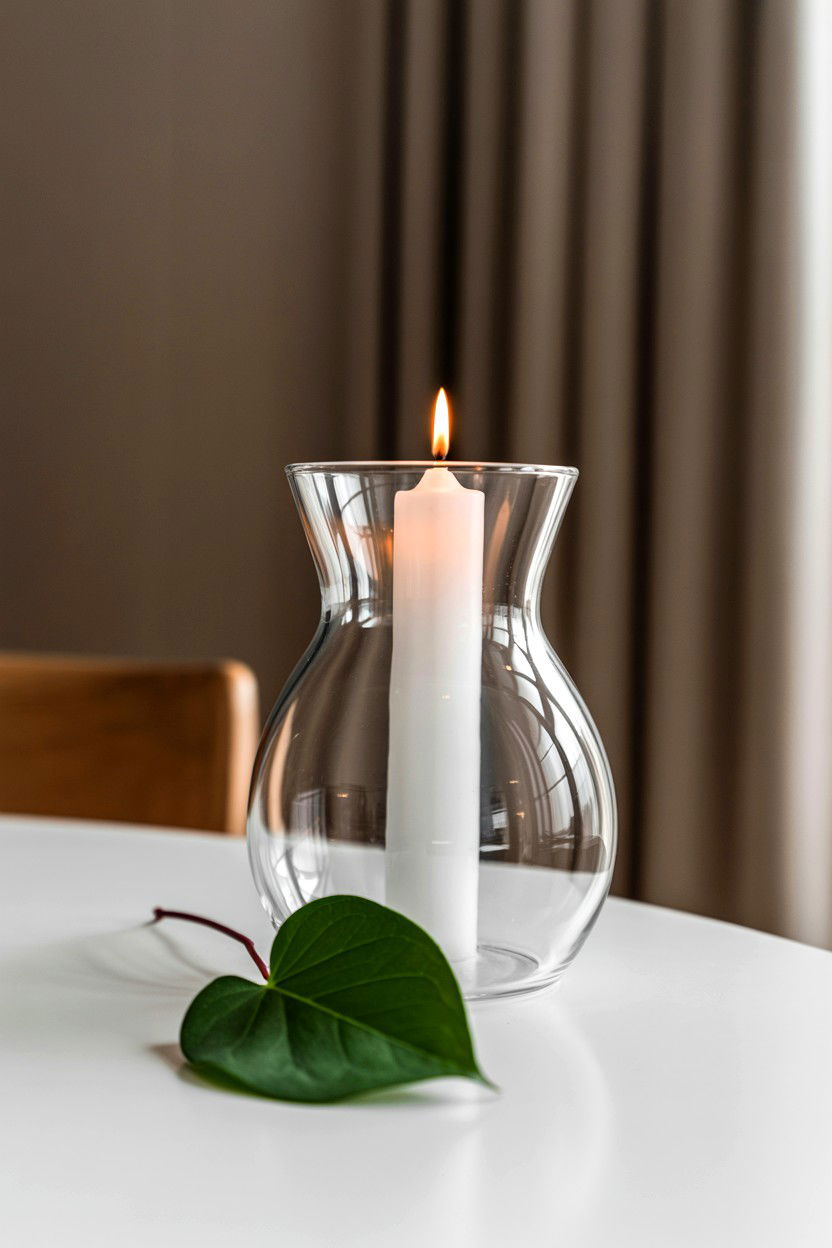 Minimalist White Candle - 25 Valentine's Day Candle Ideas