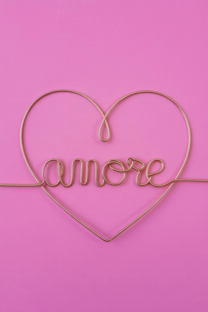 Minimalist Wire Word Art - 25 Valentine's Day Hanging Sign Ideas
