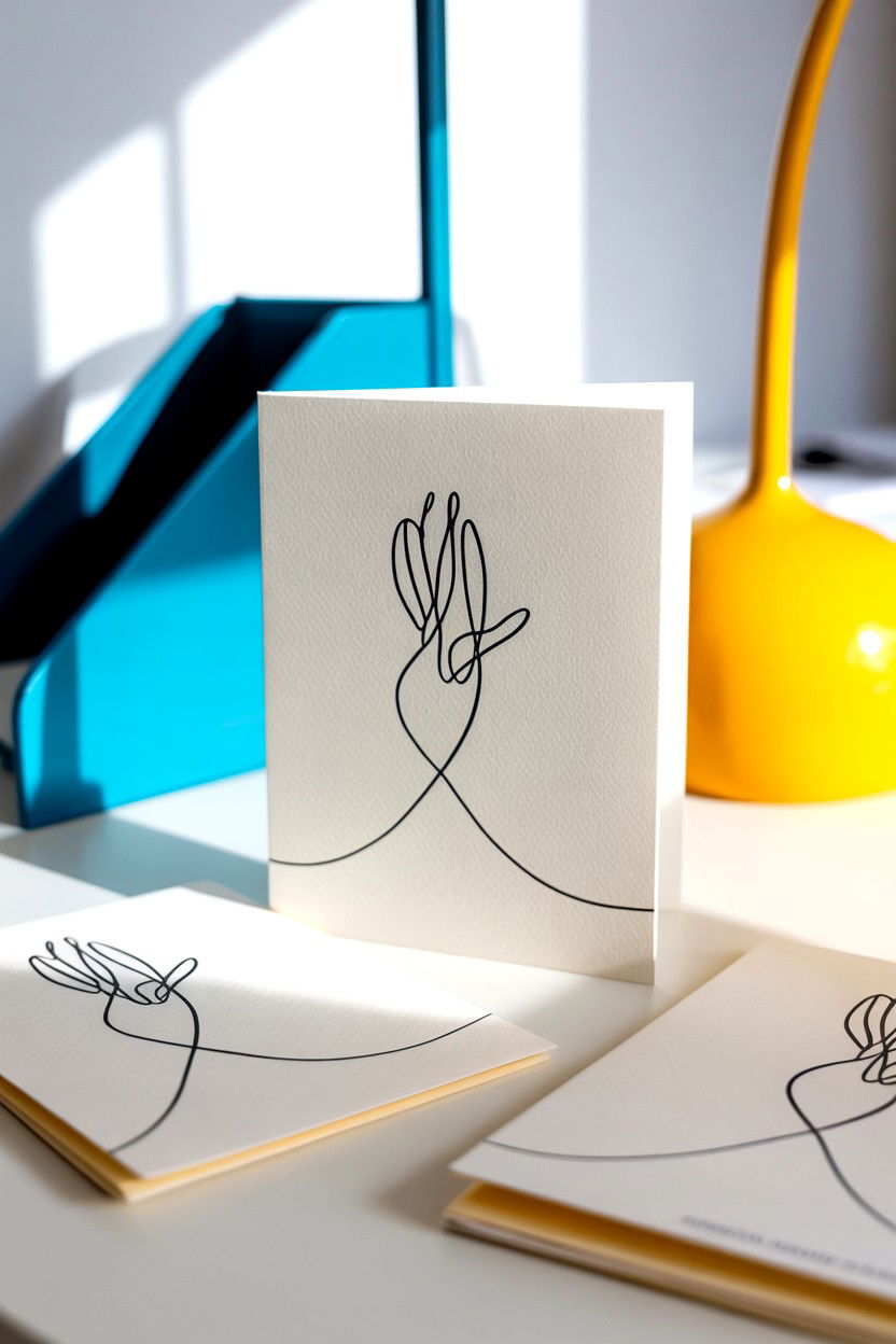 Minimalist line art cards - 25 Creative Valentine's Day Card Ideas