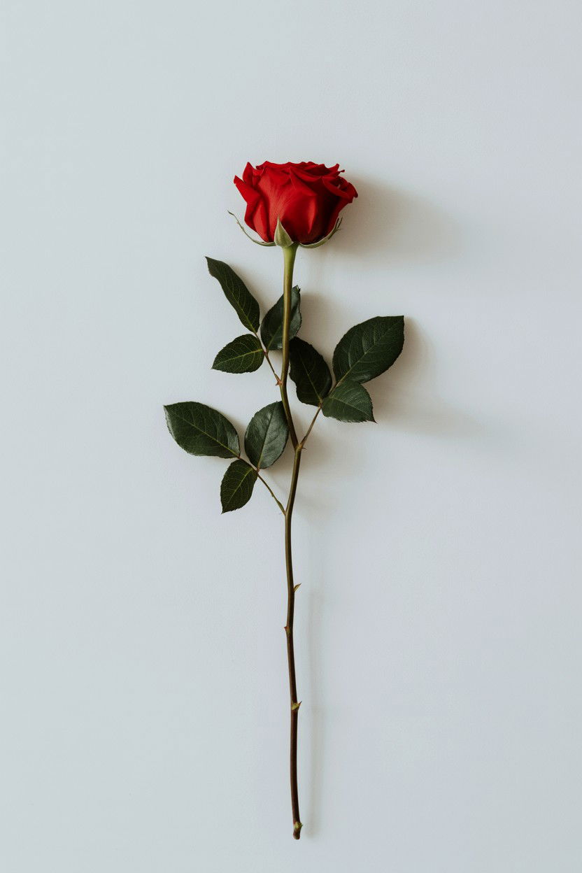 Minimalist white studio portrait - 25 Valentine's Day Studio Photo Ideas