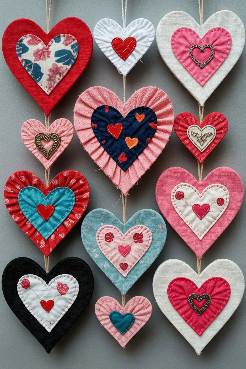 Mixed Media Hearts - 25 Valentine's Day Gallery Wall Ideas