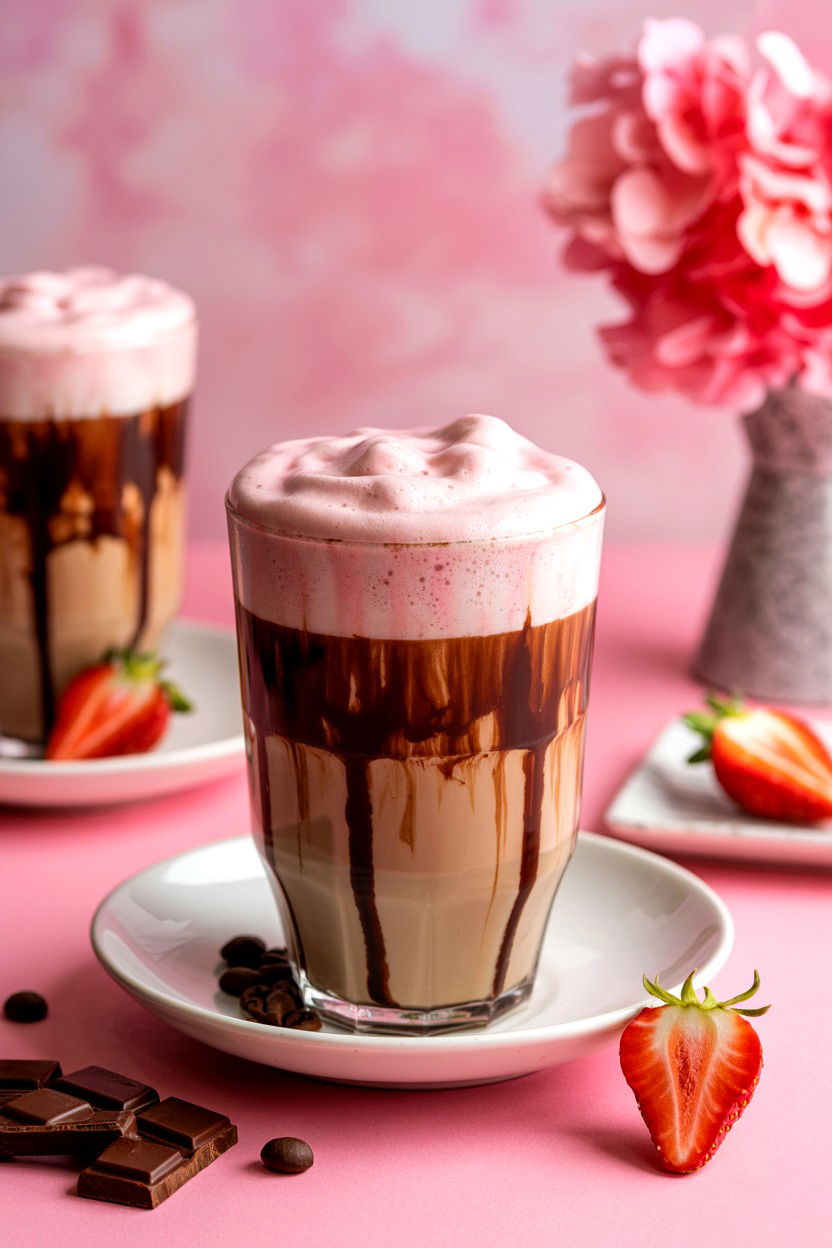 Mocha With Pink Foam - 25 Valentine's Day Espresso Drink Ideas
