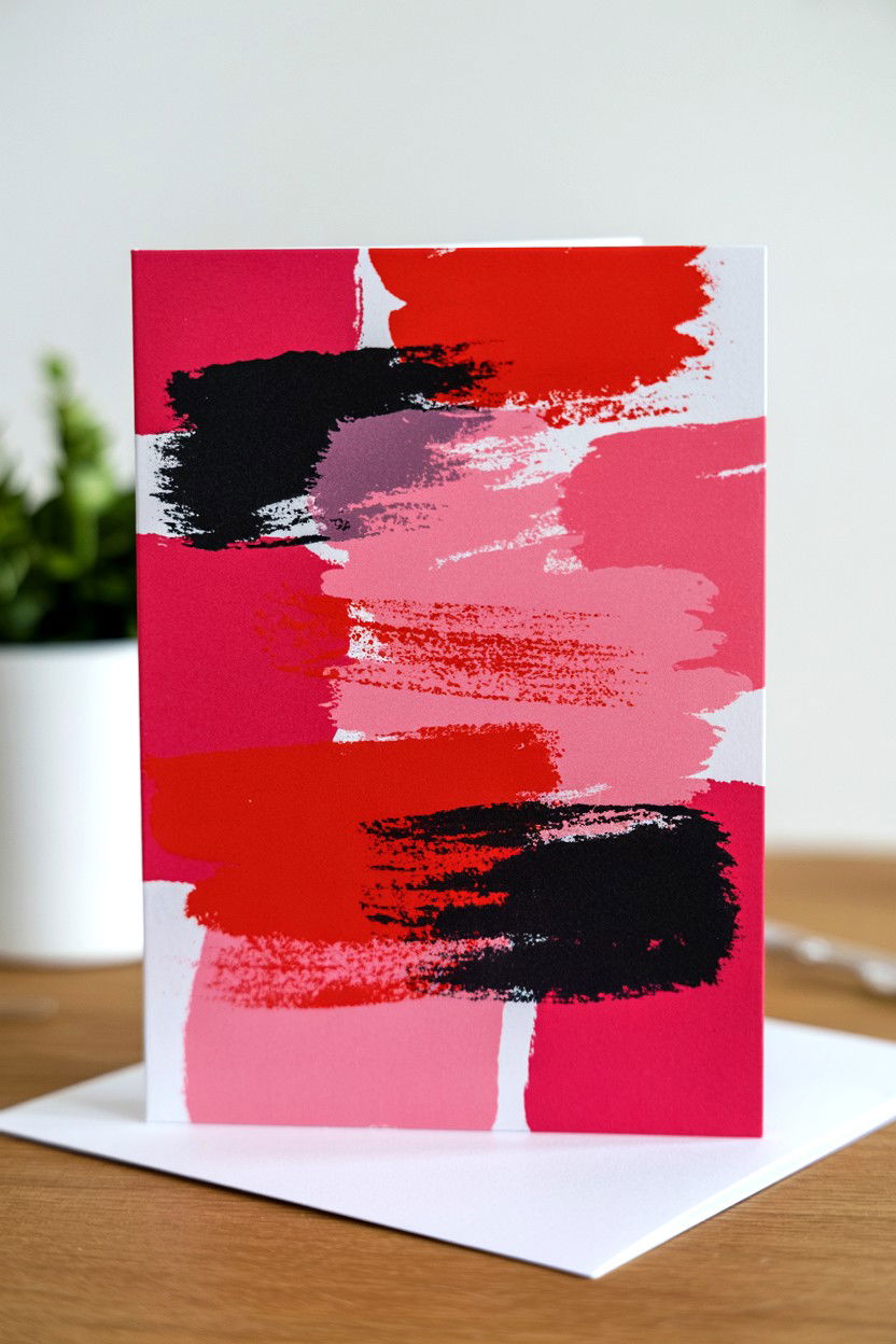 Modern Abstract Card - 25 Valentine's Day Card Ideas for Girlfriend