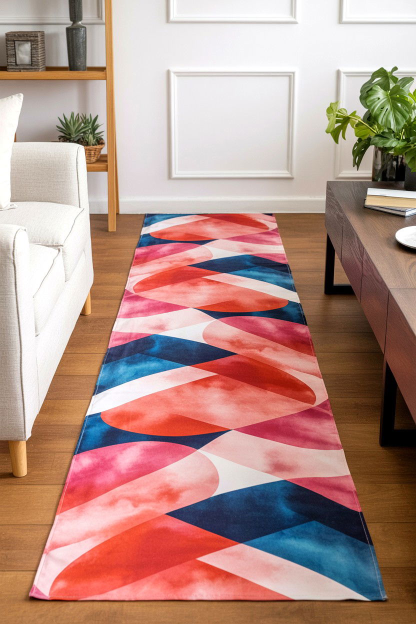 Modern Abstract Heart Runner - 25 Valentine's Day Table Runner Ideas