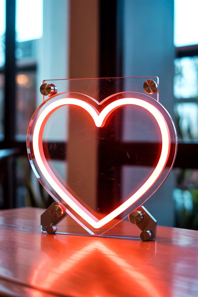 Modern Acrylic Heart Sign - 25 Valentine's Day Heart Sign Ideas