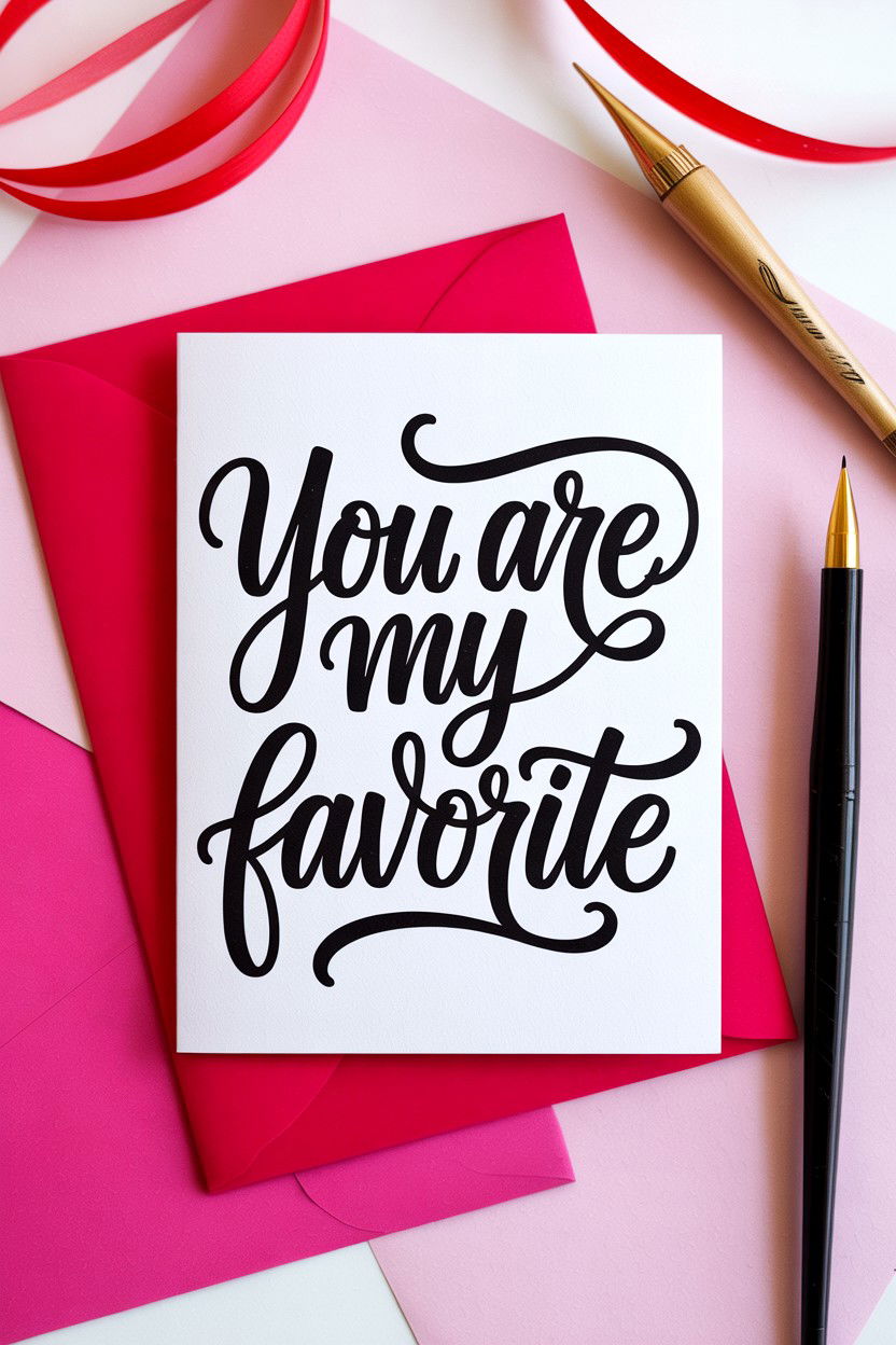 Modern Calligraphy Card - 25 Modern Valentine's Day Card Ideas