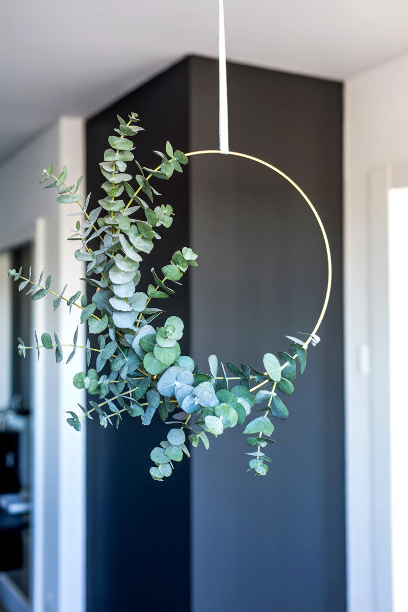 Modern Eucalyptus Valentine Wreath - 25 Eucalyptus Valentine's Day Wreath Ideas