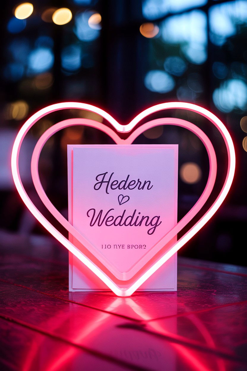 Modern Heart Wedding Card - 25 Valentine's Day Wedding Invitation Ideas