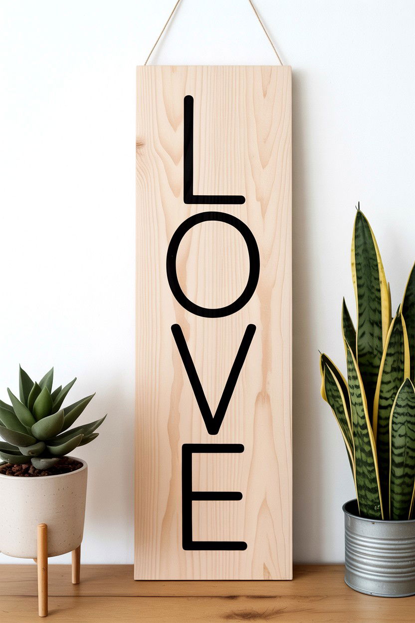Modern Minimalist Love Sign - 25 Valentine's Day Porch Sign Ideas