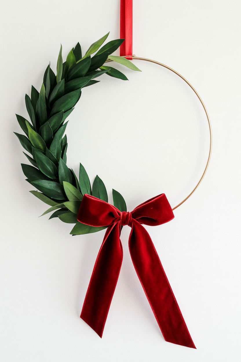 Modern Minimalist Ribbon Wreath - 25 Ribbon Valentine's Day Wreath Ideas