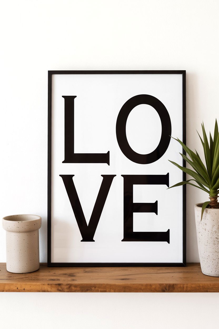 Modern Minimalist Sign - 25 Valentine's Day Love Sign Ideas