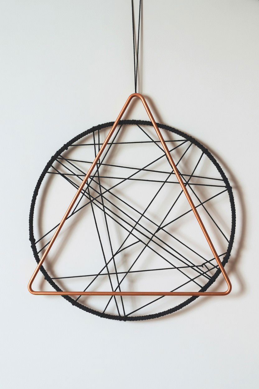 Modern Minimalist Yarn Wreath - 25 Yarn Valentine's Day Wreath Ideas