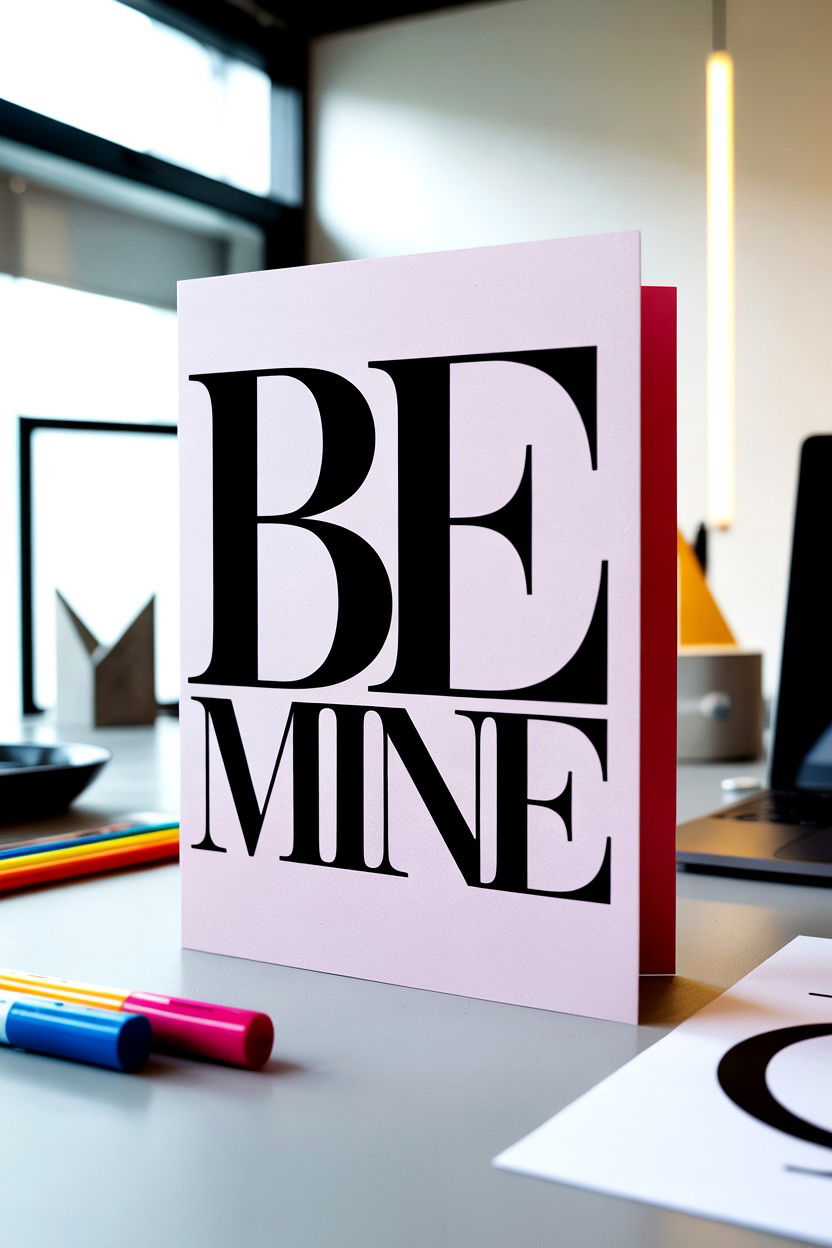 Modern Typography Card - 25 Elegant Valentine's Day Card Ideas