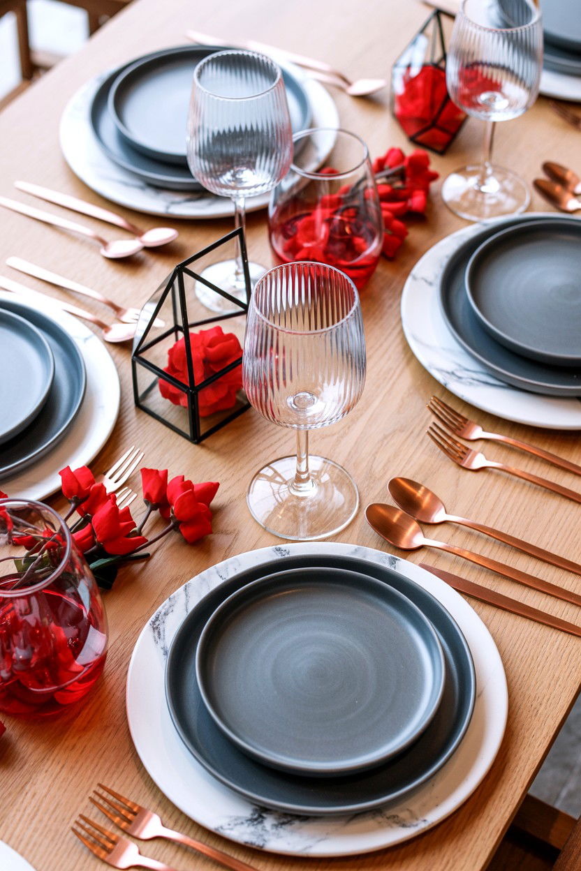 Modern valentine table setting - 25 Valentine's Day Table Setting Ideas