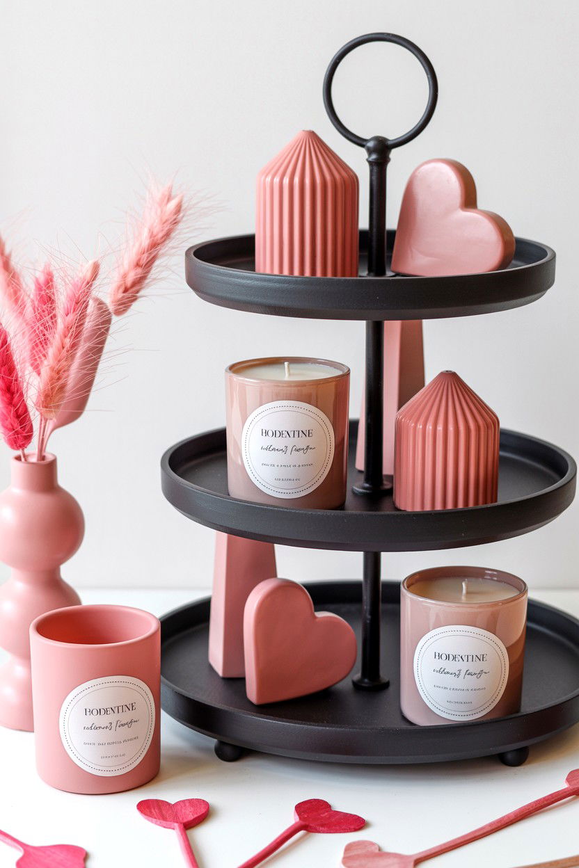 Modern valentine tiered tray - 25 Valentine's Day Kitchen Tiered Tray Ideas