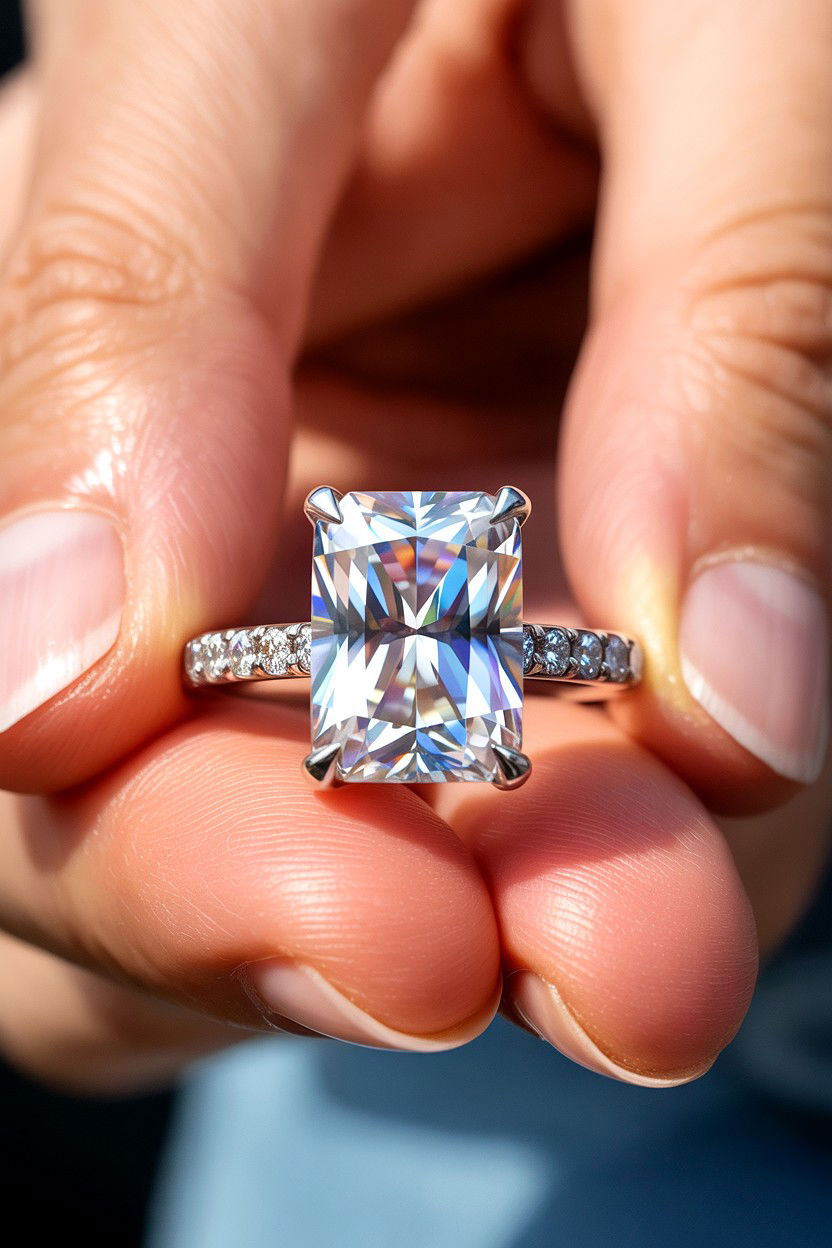 Moissanite Engagement Ring - 25 Valentine's Day Ring Ideas