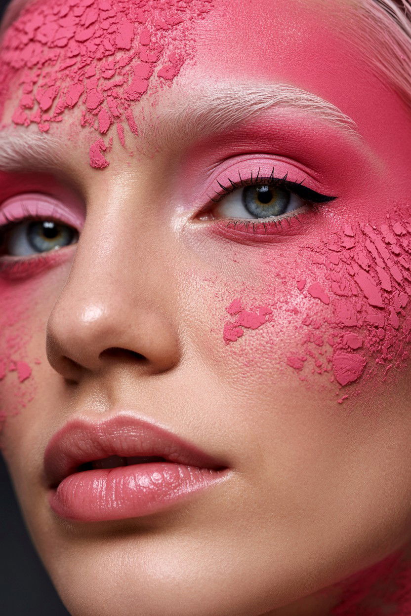 Monochrome Pink Makeup - 25 Pink Valentine's Day Makeup Looks