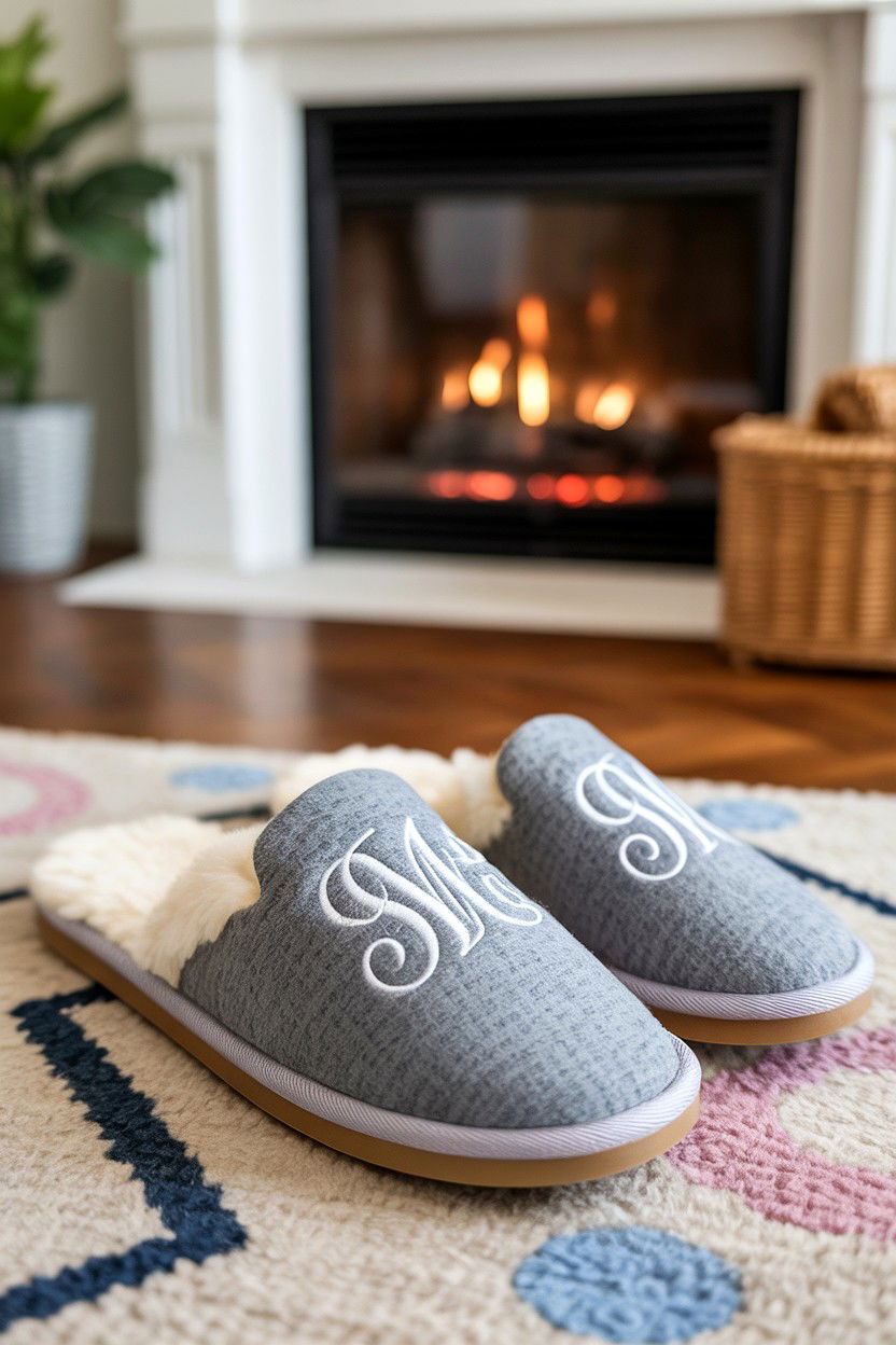 Monogrammed Slippers - 25 Personalized Valentine's Day Gifts for Him