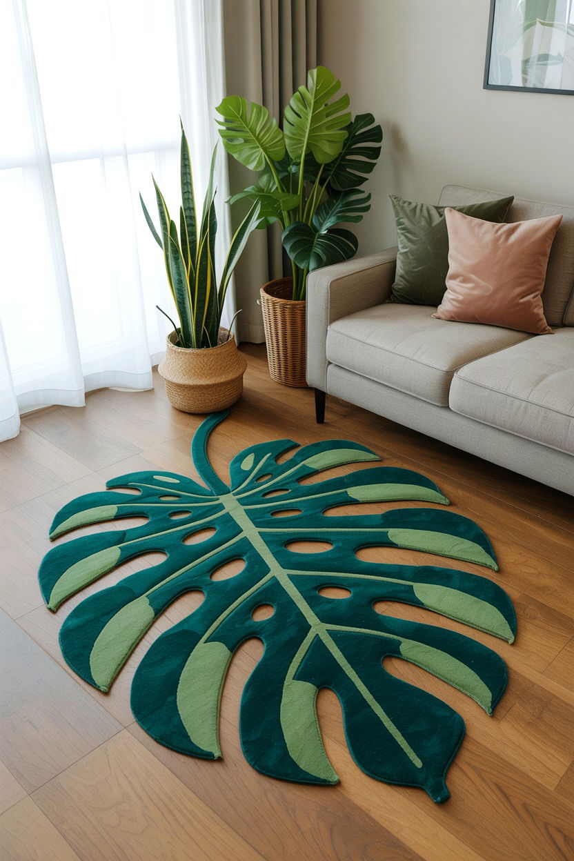 Monstera Leaf Rug - 25 Plant Lover Valentine's Day Gifts