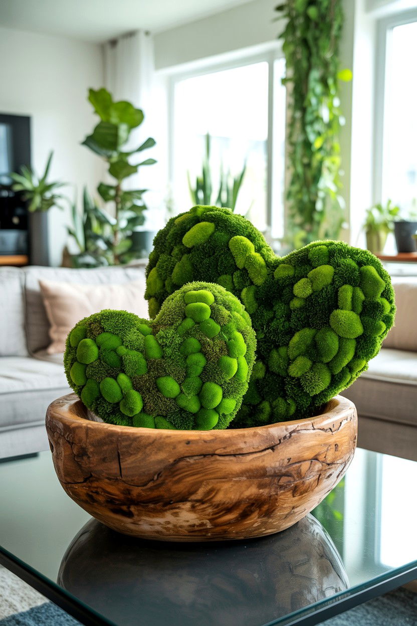 Moss Covered Hearts - 25 Cottagecore Valentine's Day Decor Ideas