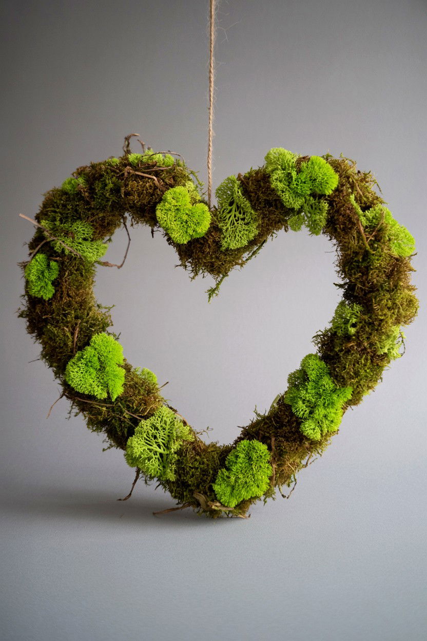 Moss Heart - 25 Heart Shaped Wreath Ideas