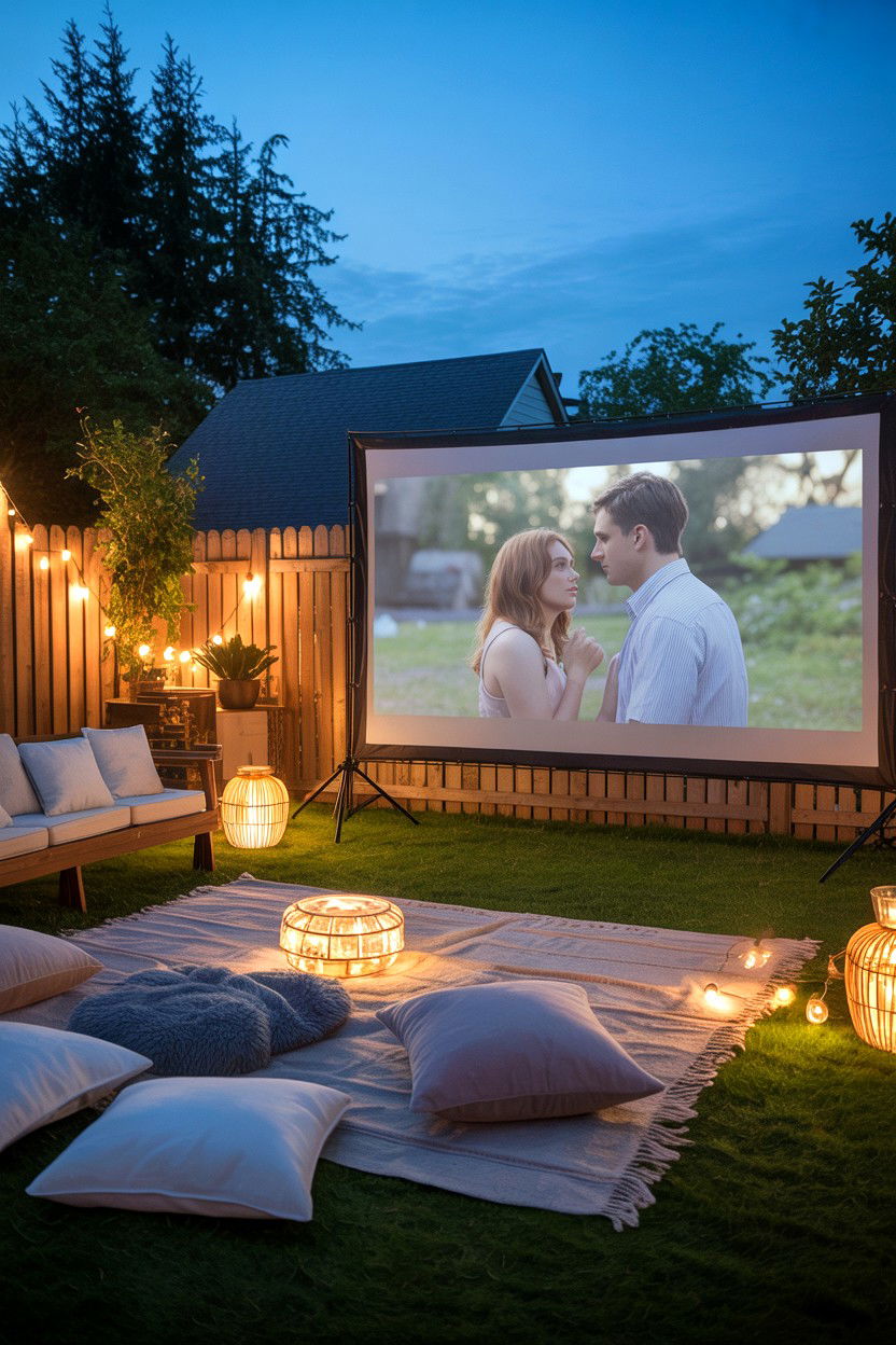 Movie Night Backyard - 25 Thrifty Valentine's Day Ideas
