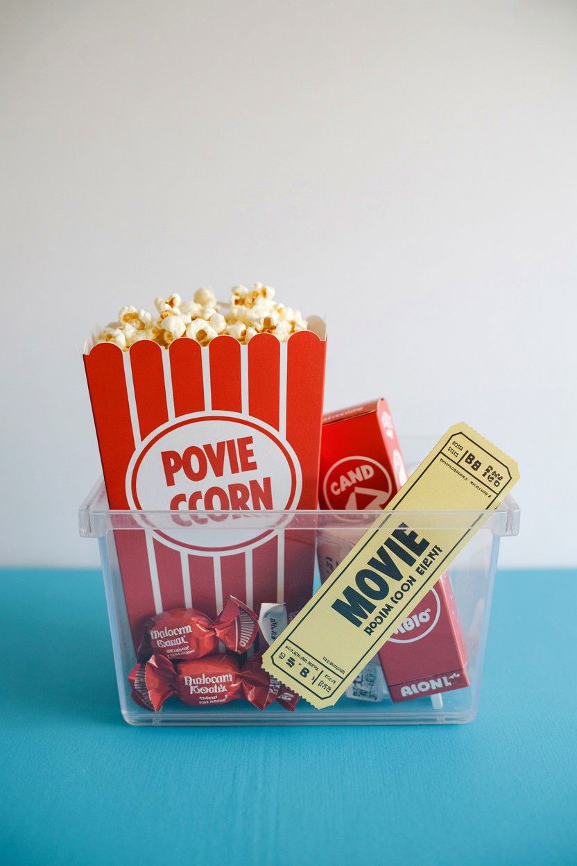 Movie Night Box - 25 Valentine's Day Clear Box Ideas