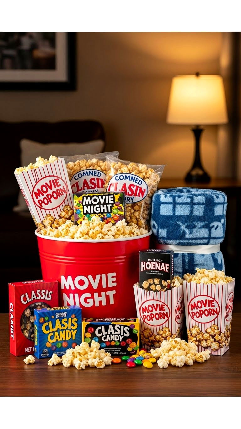 Movie Night Gift Basket - 25 valentine's day basket ideas