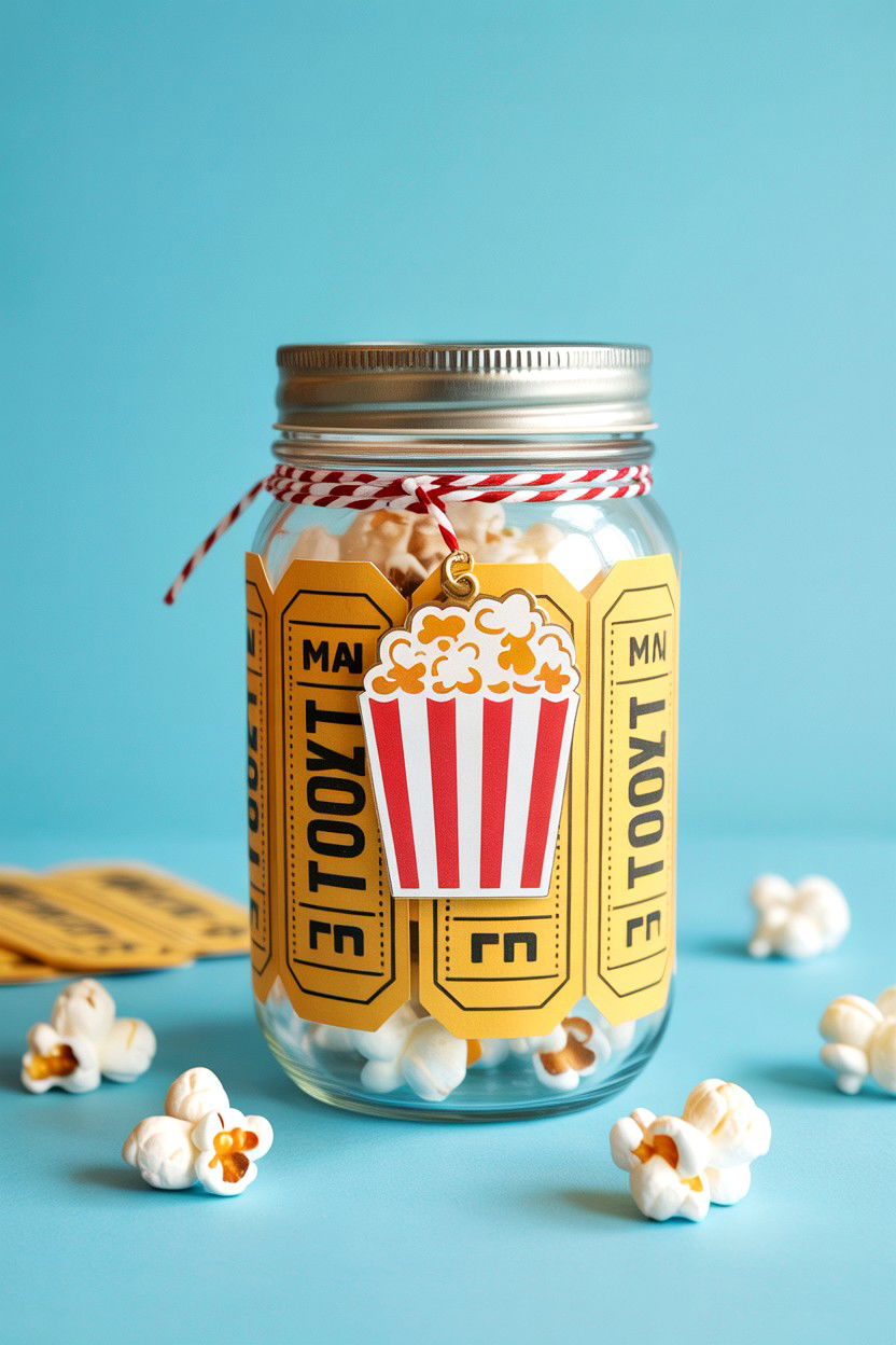 Movie Night Jar - 25 Valentine's Day Wish Jar Ideas