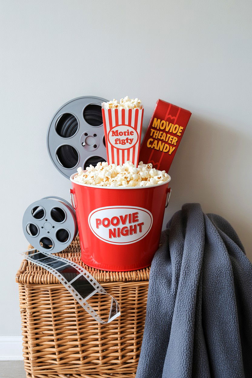 Movie Night Kit - 25 Valentine's Day At Home Gift Basket Ideas