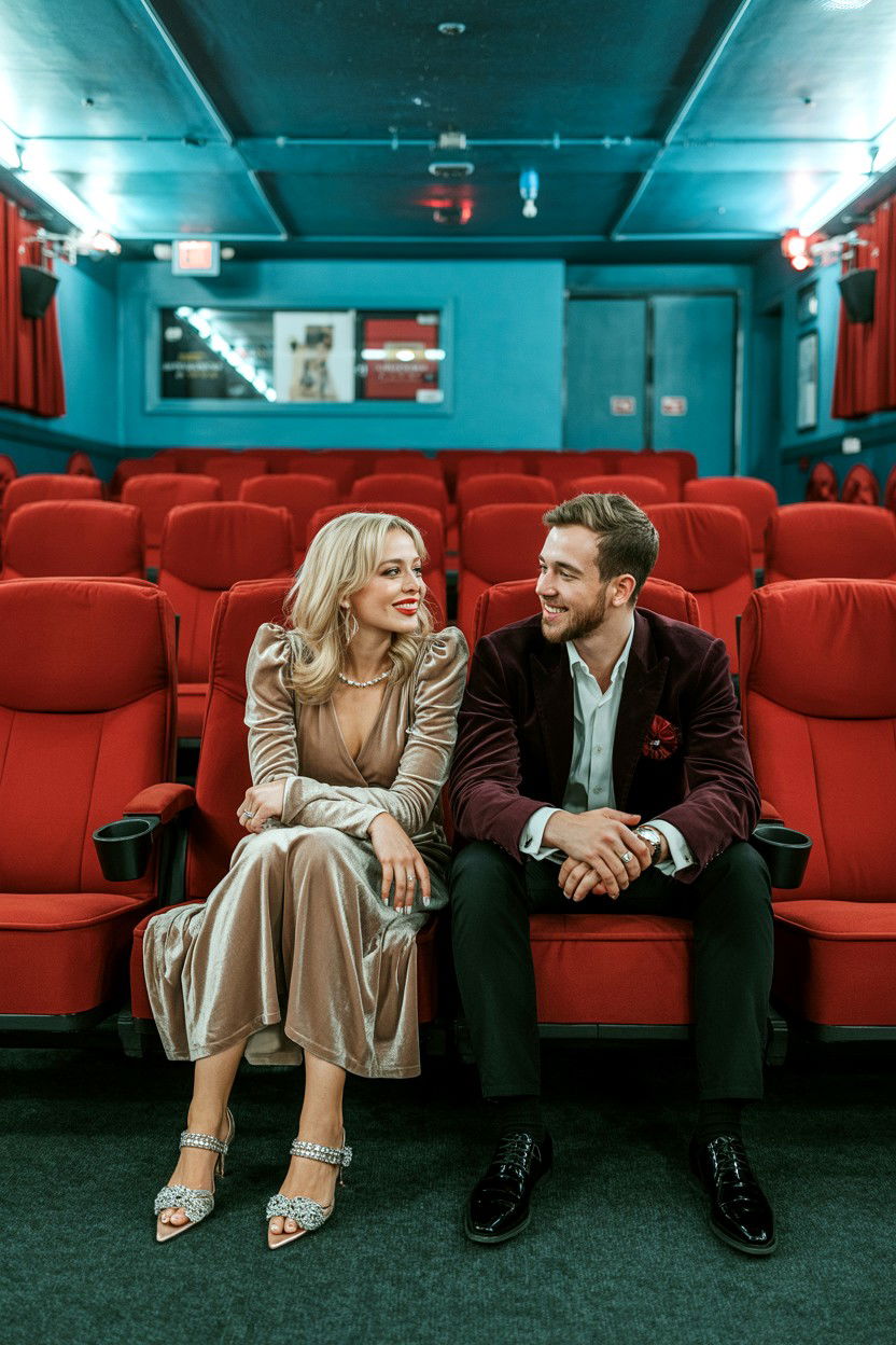 Movie Theater Engagement Photos - 25 Valentine's Day Engagement Photo Ideas