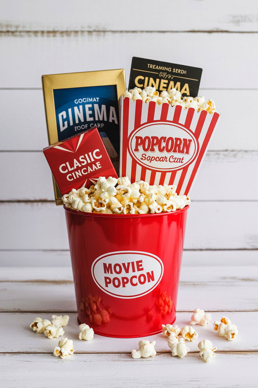 Movie night gift basket - 25 Valentine's Day Teacher Gift Basket Ideas