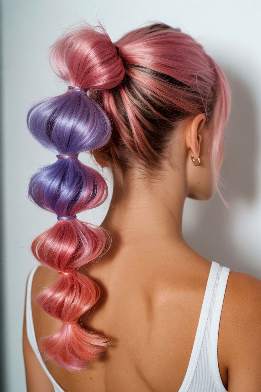Multi Tiered Bubble Ponytail - 25 Valentine's Day Bubble Ponytail Ideas