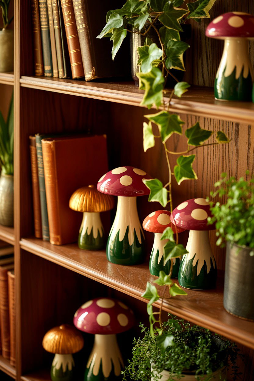 Mushroom Shelf Decor - 25 Cottagecore Valentine's Day Ideas