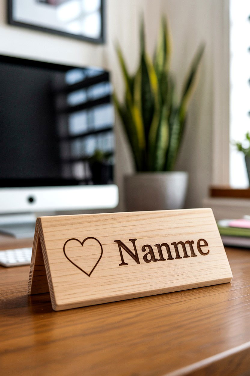 Name Plate - 25 Valentine's Day Desk Surprise Ideas