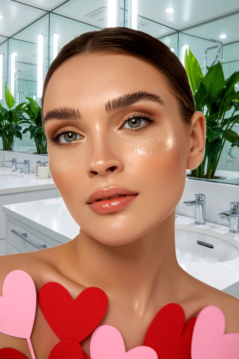 Natural glow makeup - 25 Dewy Valentine's Day Makeup Looks