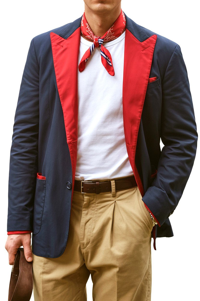 Navy blazer with red accents - 25 Valentine's Day Preppy Outfits
