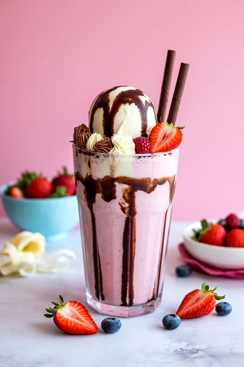 Neapolitan Milkshake - 25 Valentine's Day Milkshake Ideas