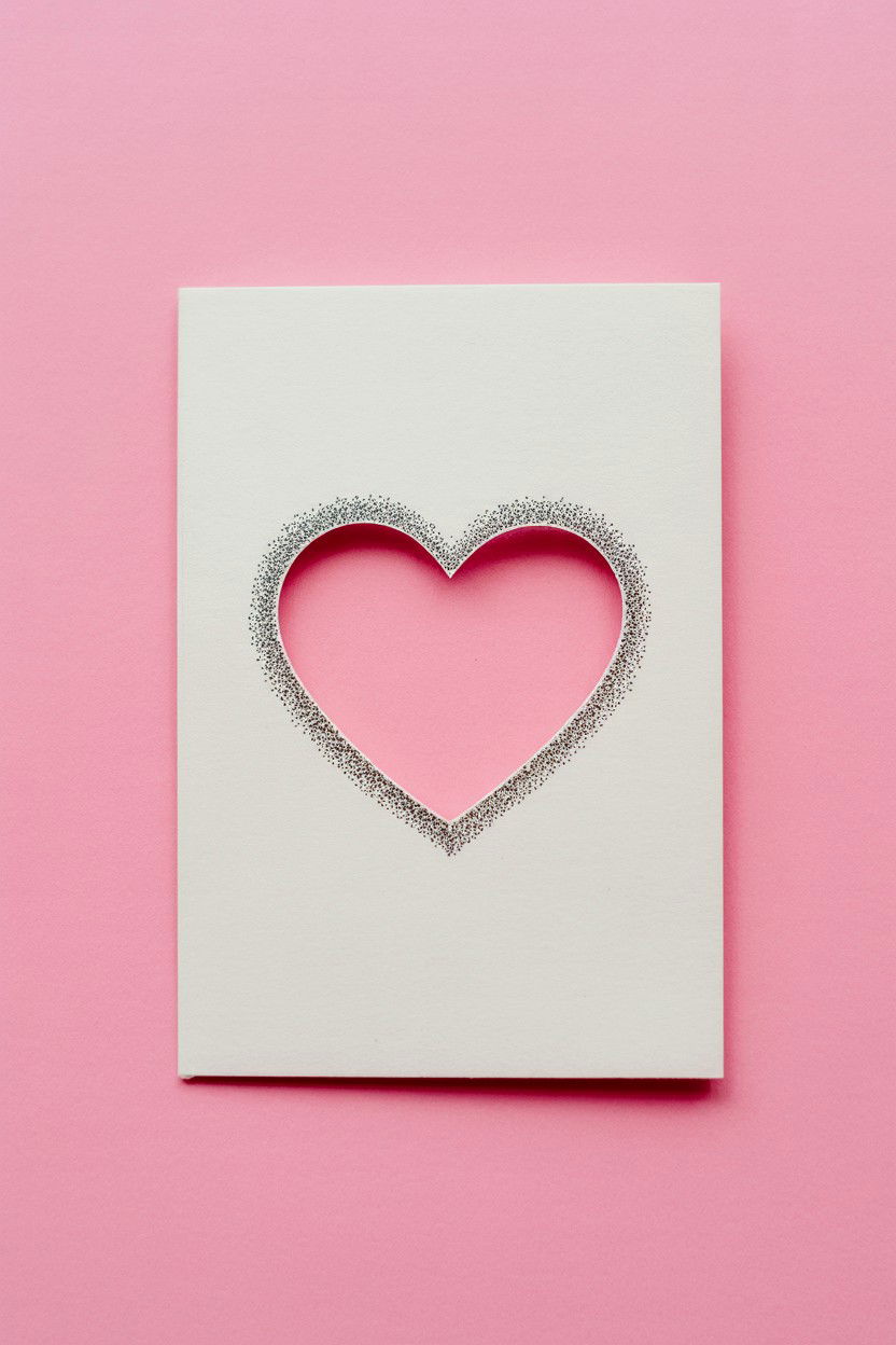 Negative Space Heart - 25 Minimalist Valentine's Day Card Ideas