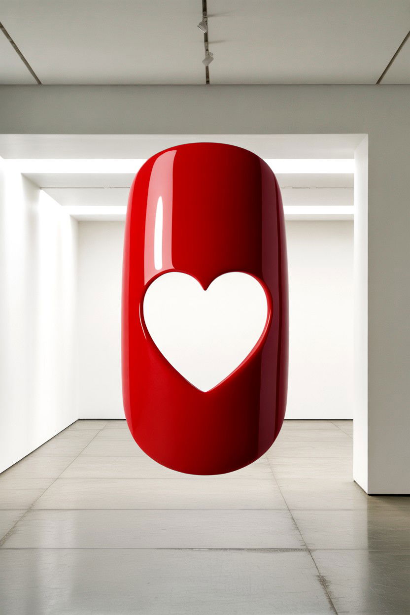 Negative Space Heart - 25 Easy Valentine's Day Nail Designs