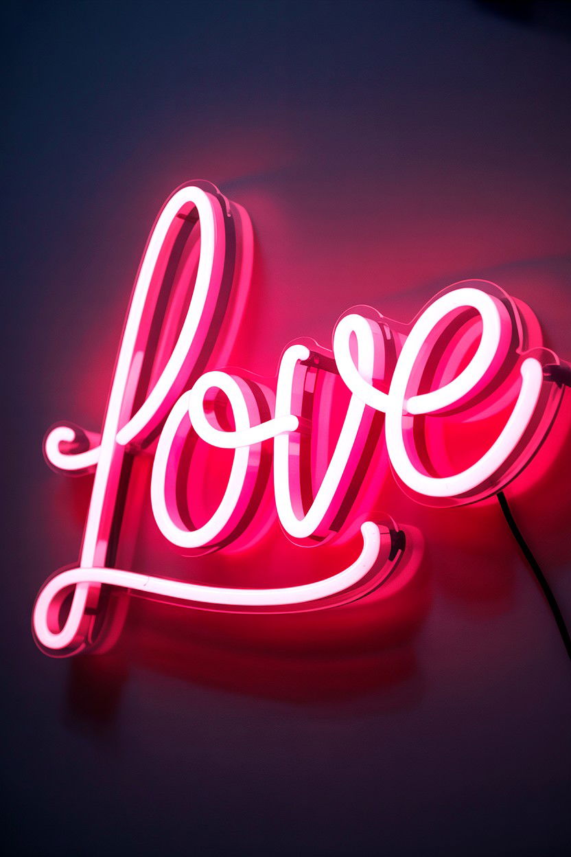 Neon Love Sign - 25 Valentine's Day Love Sign Ideas