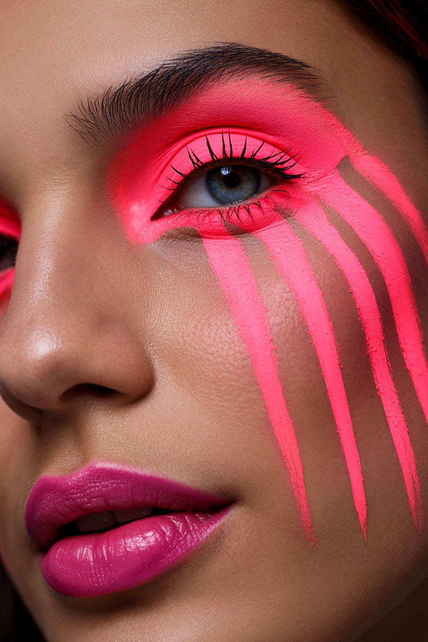 Neon Pink Makeup - 25 Pink Valentine's Day Makeup Looks