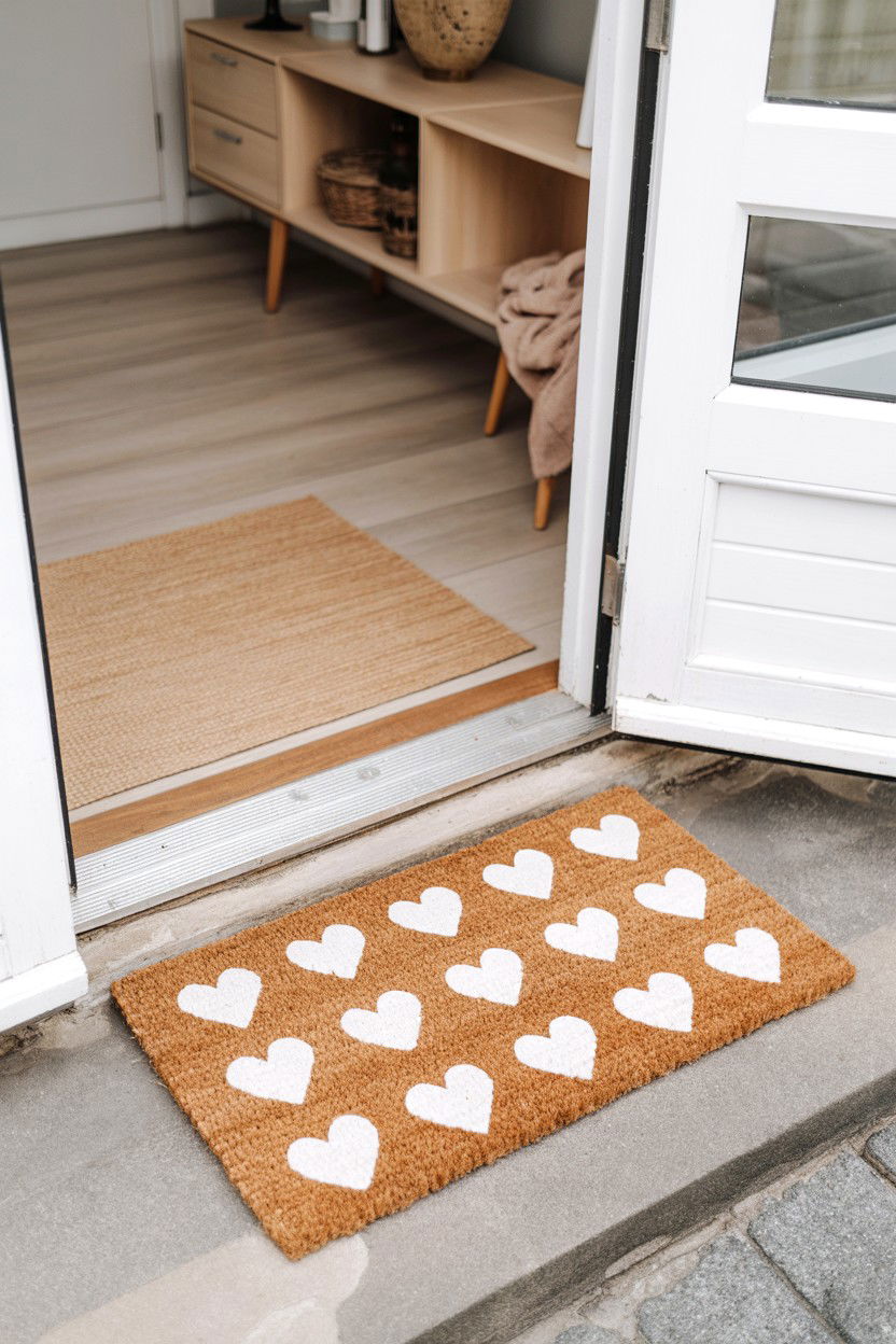 Neutral Valentine Doormat - 25 Valentine's Day Welcome Mat Ideas