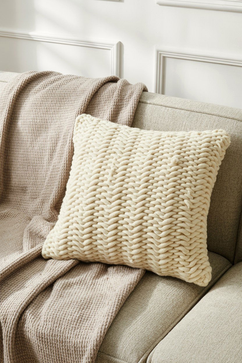 Neutral throw pillow - 25 Scandinavian Valentine's Day Decor Ideas
