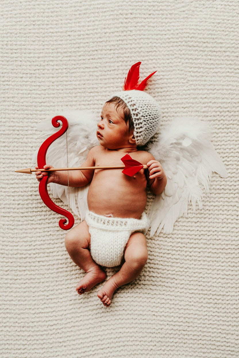 Newborn Cupid Costume - 25 Valentine's Day Newborn Photo Ideas