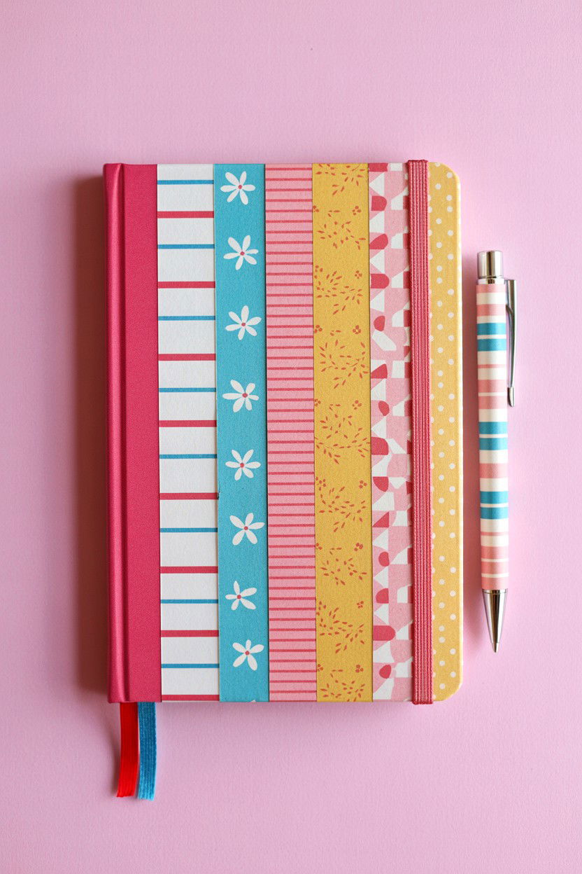 Notebook Cover - 25 Valentine's Day Washi Tape Ideas